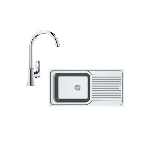 related-as124-single-bowl-drainer-right-kitchen-sink-with-sd91225-single-lever-swan-neck-mixer